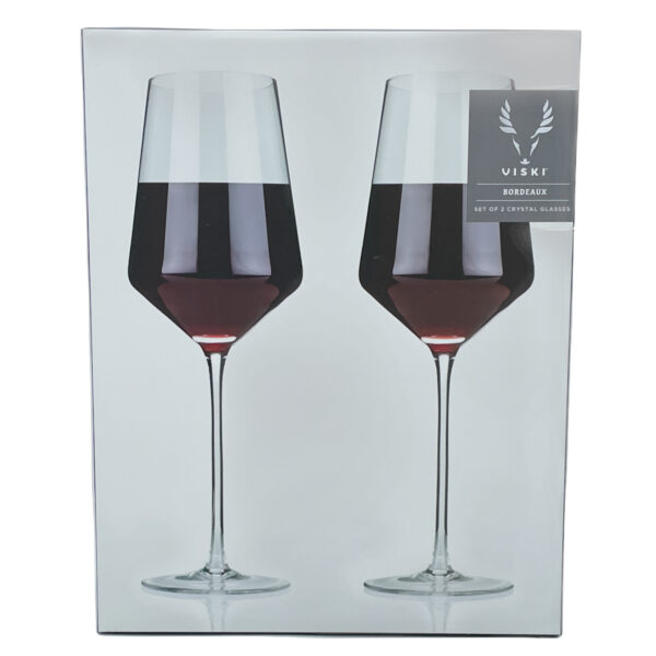 Viski Angled Crystal Bordeaux Glasses 4531