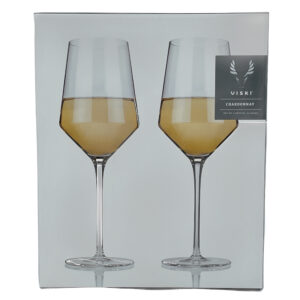 Viski Angled Crystal Chardonnay Glasses 4529