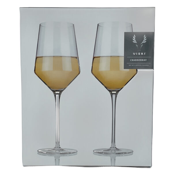 Viski Angled Crystal Chardonnay Glasses 4529